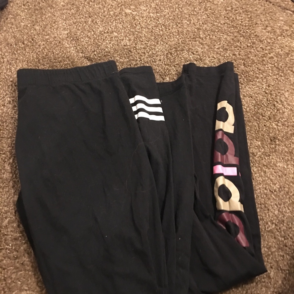2 pairs of adidas leggings